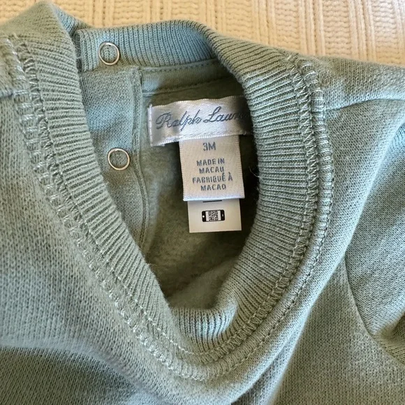 Ralph Lauren Blue Kids One Piece with Bear Embroidery - Picture 2 of 2